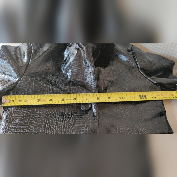 Shein Kids Crocodile Embossed PU Leather Biker Jacket Size 7y - Picture 9 of 16